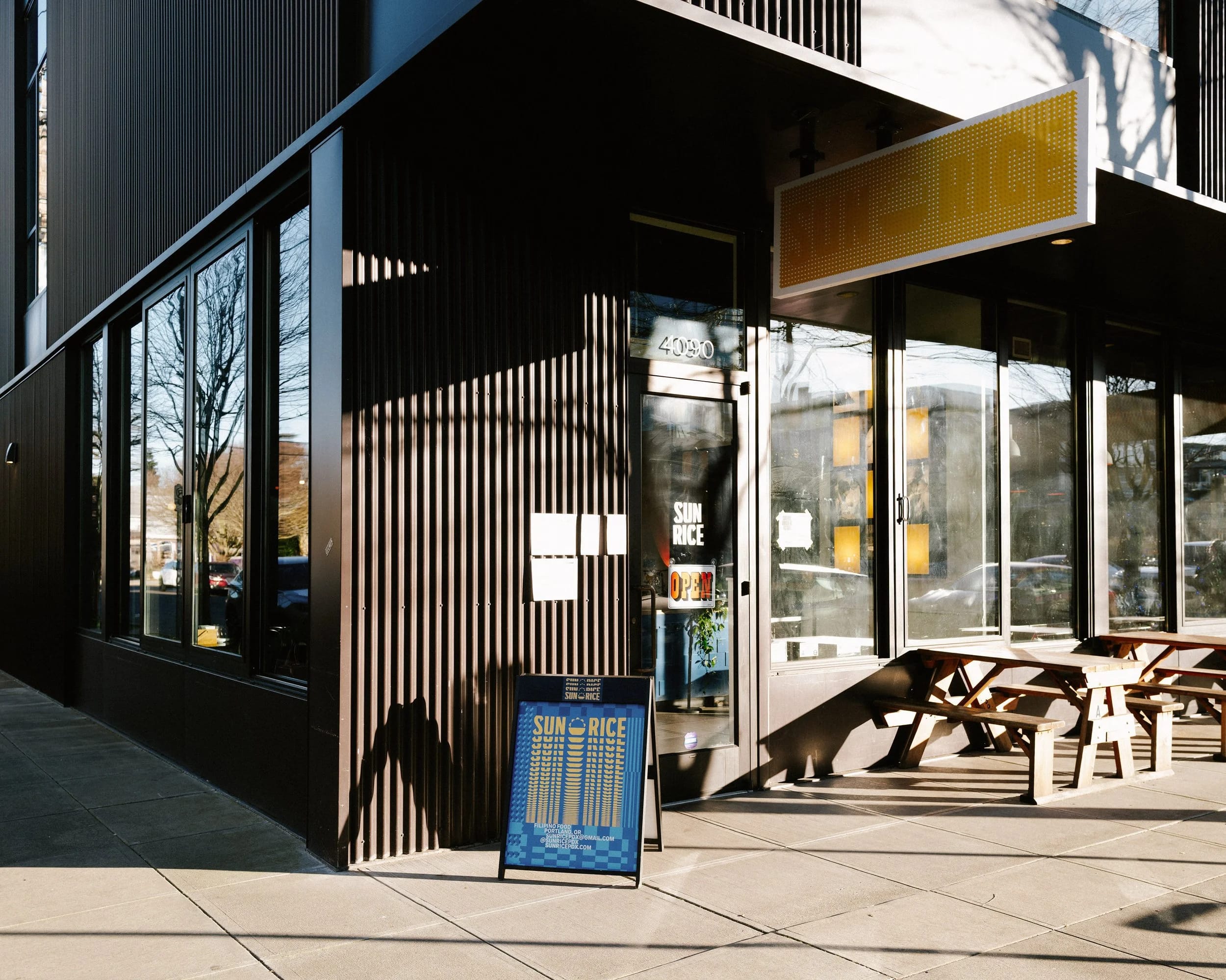 SUN RICE restaurant exterior on N. Williams Ave